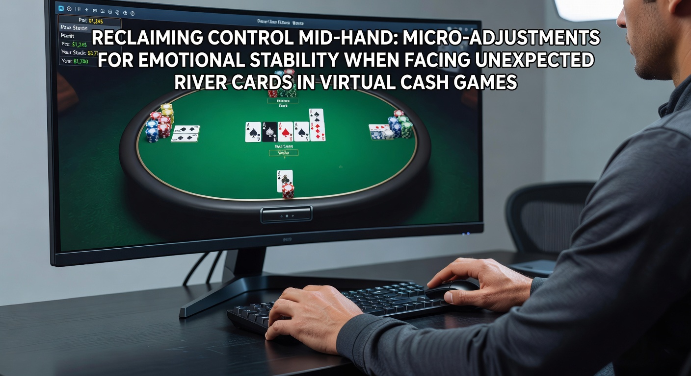 Player making micro-adjustments during an online poker hand on a virtual cash game interface