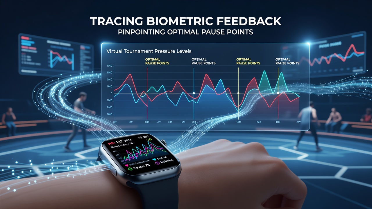 Smartwatch displaying real-time biometric data during an intense online poker session